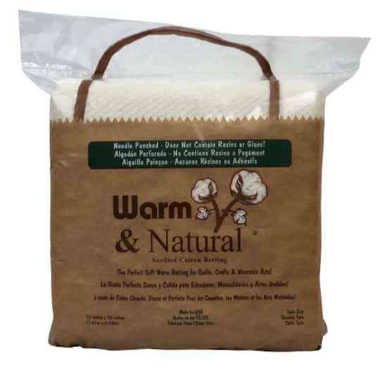 Michaels, Warm & Natural® 72" x 90" Pre-Cut Twin Cotton Batting – Category: Batting